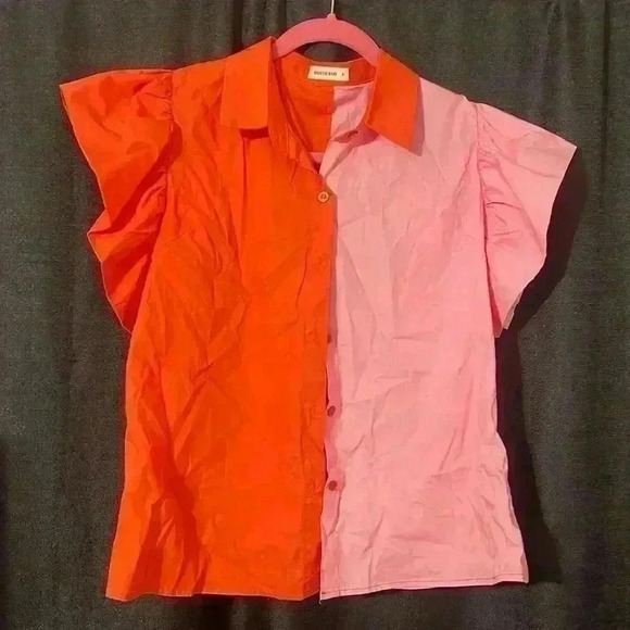 And The Why Pink and Orange Shirt - Picture 1 of 3